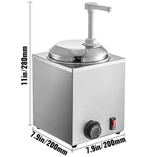 VEVOR Cheese Dispenser with Pump 4.8 qt. Capacity Hot Cheese Warmer 1300W Hot Fudge Warmer Double Head Fudge Warmer