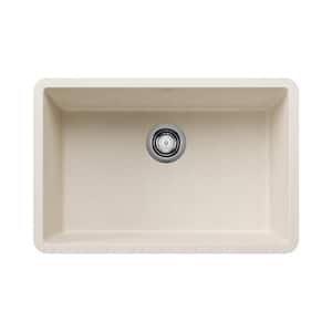 Precis Silgranit 27 in. Undermount Single Bowl Soft White Granite Composite Kitchen Sink