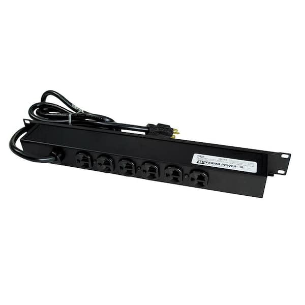 Legrand Wiremold Perma Power 6-Outlet 20 Amp Rackmount Computer Grade Surge Strip with Lighted On/Off Switch, 15 ft. Cord
