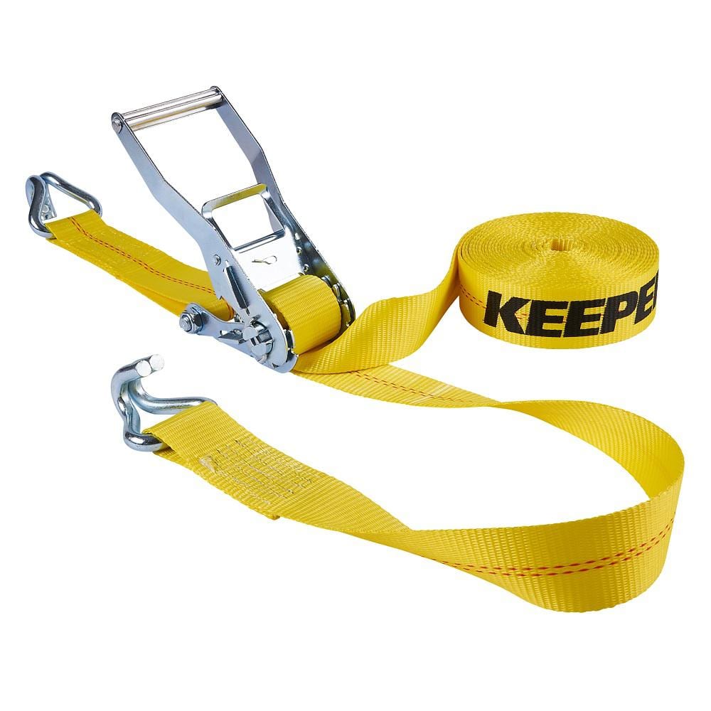 Keeper 2 in. x 30 ft. 3333 lbs. Keeper Double J Hook Ratchet Tie
