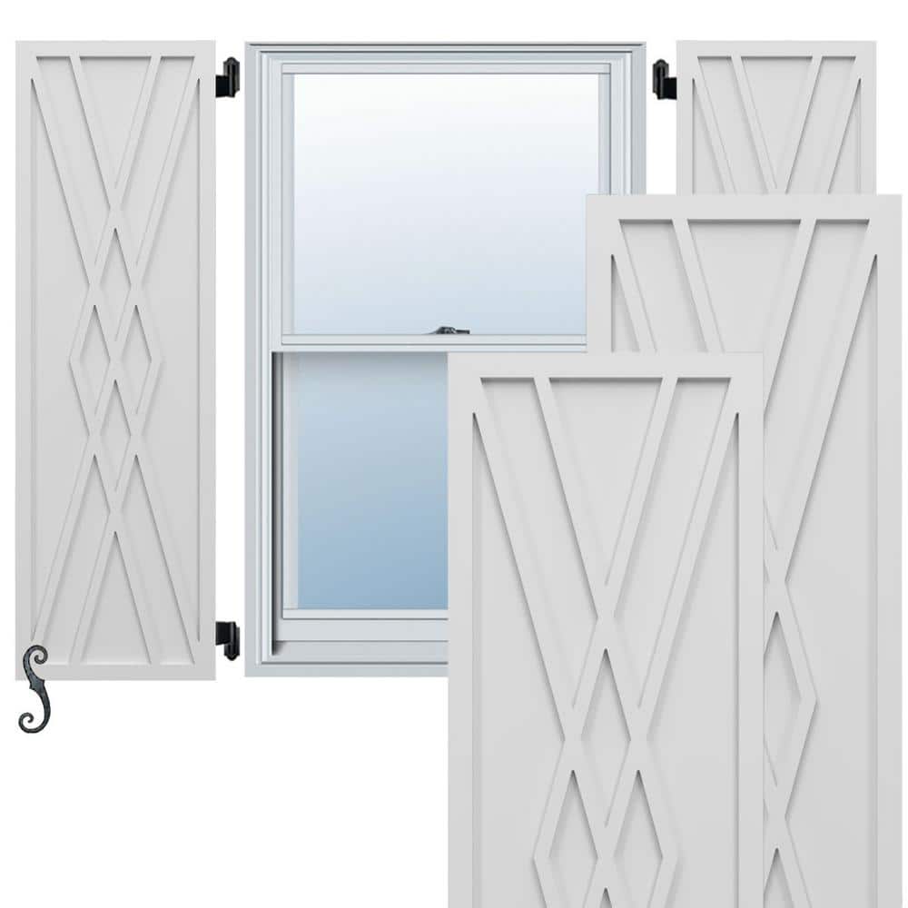 EnduraCore Florence Modern Style 15-in W x 71-in H Raised Panel Composite Shutters Pair in White price history on PriceWatchPro