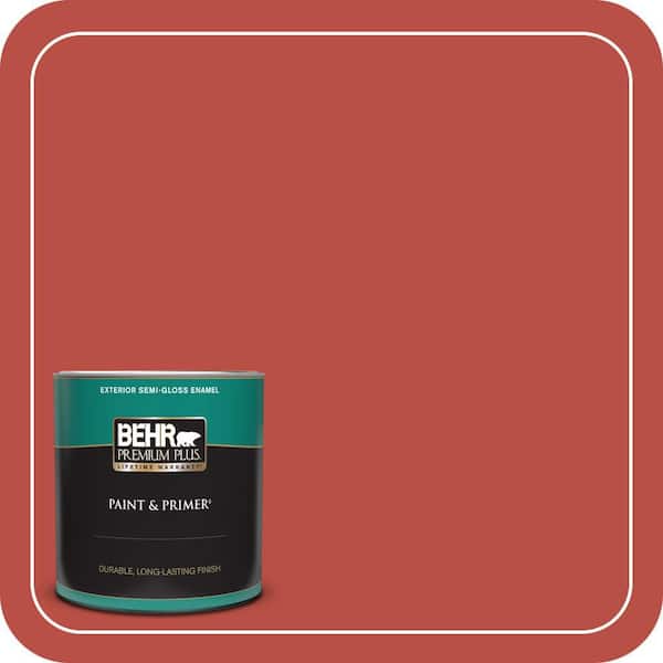 BEHR PREMIUM PLUS 1 qt. #T14-20 Amaryllis Semi-Gloss Enamel Exterior Paint & Primer