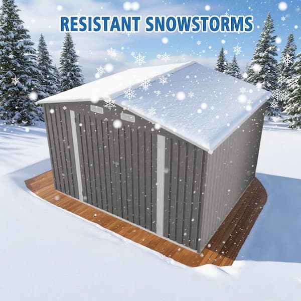 VAMOP 10 ft. W x 8 ft. D Metal Shed with Lockable Door, Air Vent