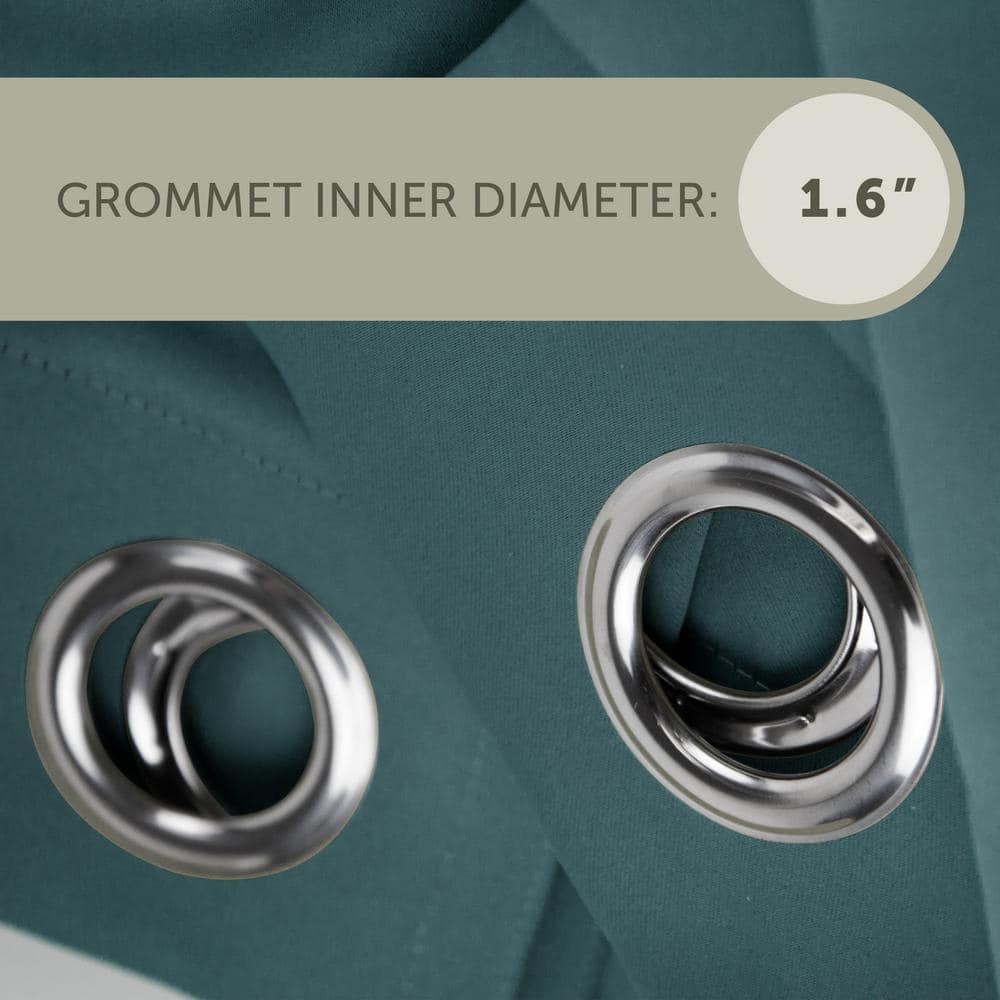 Turquoise Polyester Blackout Grommet Curtain Panel 150" x 108"