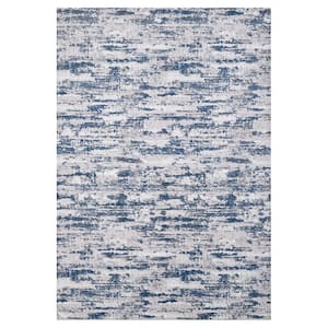 Navy Blue 2 ft. x 3 ft. Polyester Rectangle Area Rug