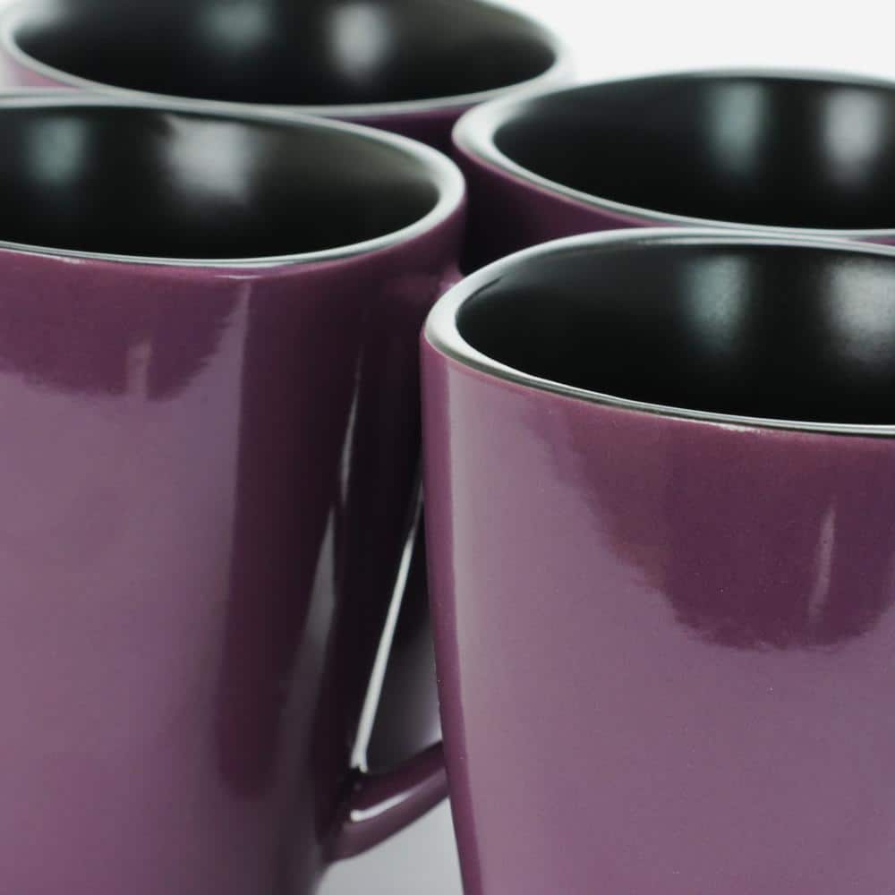 Mulberry Ceramic 14 oz Square Dinner Mugs Set of 6