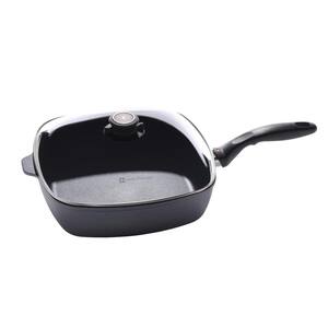 Classic Series 5 qt. Cast Aluminum Nonstick Saute Pan in Gray with Glass Lid