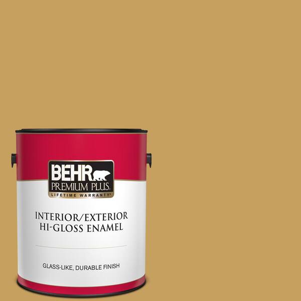 BEHR PREMIUM PLUS 1 gal. #M300-5 Ginger Jar Hi-Gloss Enamel Interior/Exterior Paint