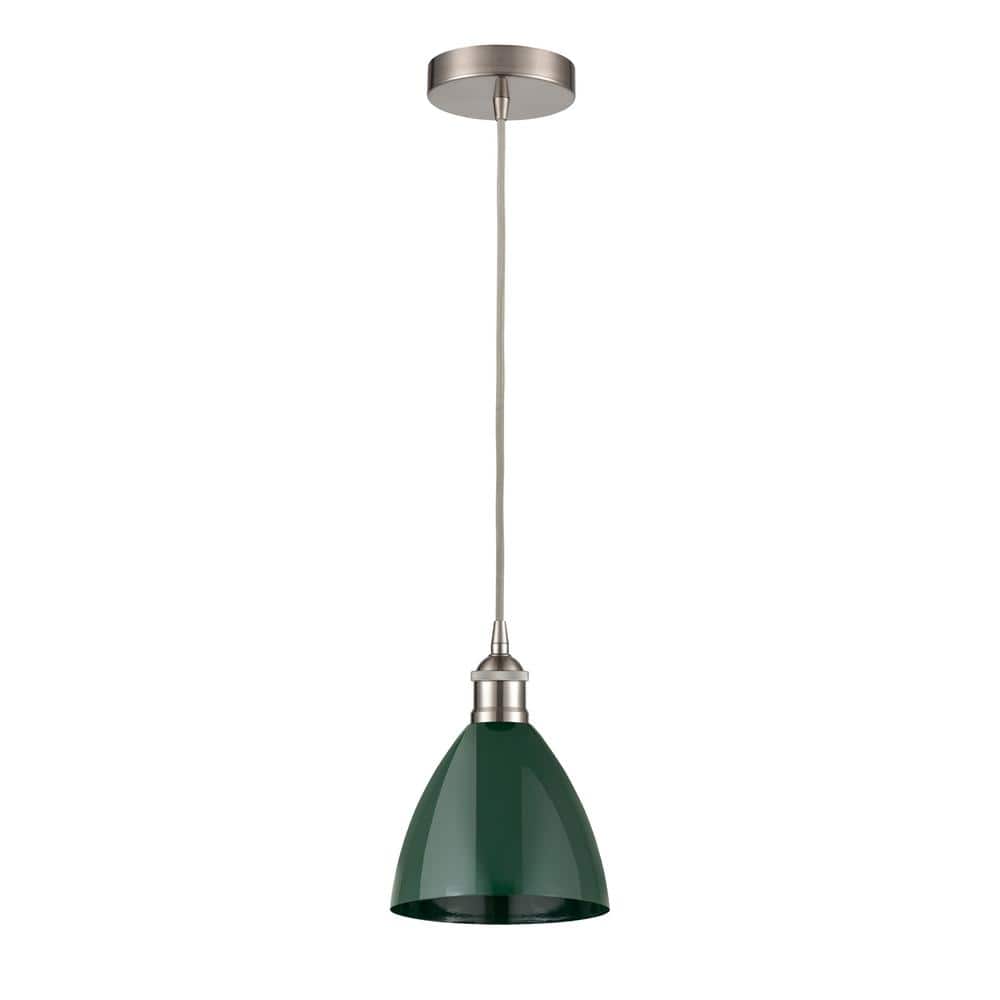 Plymouth Dome 100-Watt 1-Light Brushed Satin Nickel Standard Mini Pendant Light with Metal Shade price history on PriceWatchPro