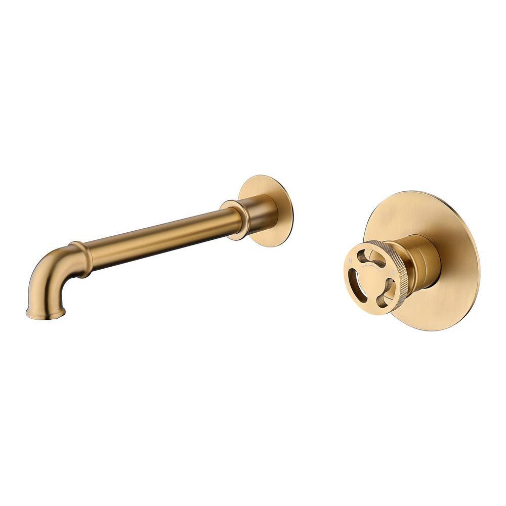 Single Handle Wall Mounted Bathroom Faucet 2-Hole Brass Bathroom Basin Taps in Brushed Gold price history on PriceWatchPro