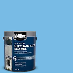 1 gal. #550B-4 Costa Rica Blue Urethane Alkyd Semi-Gloss Enamel Interior/Exterior Paint