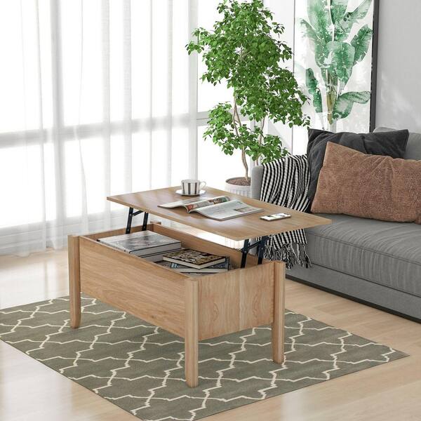 basicwise modern wood coffee table with lift tabletop