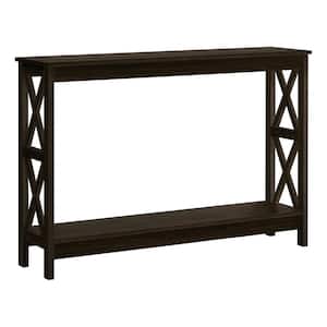 48 in. Espresso Standard Rectangle Console Table with Storage