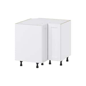 Mancos Bright White Shaker Assembled Lazy Susan Corner Base Kitchen Cabinet (36 in. W x 34.5 in. H x 24 in. D)