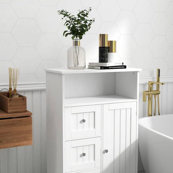 Nestfair 23.62 in. W x 11.8 in. D x 39.57 in. H White Bathroom