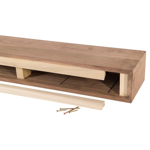 Modern Ember Walnut Creek Unfinished 72 in. Walnut Wood Fireplace