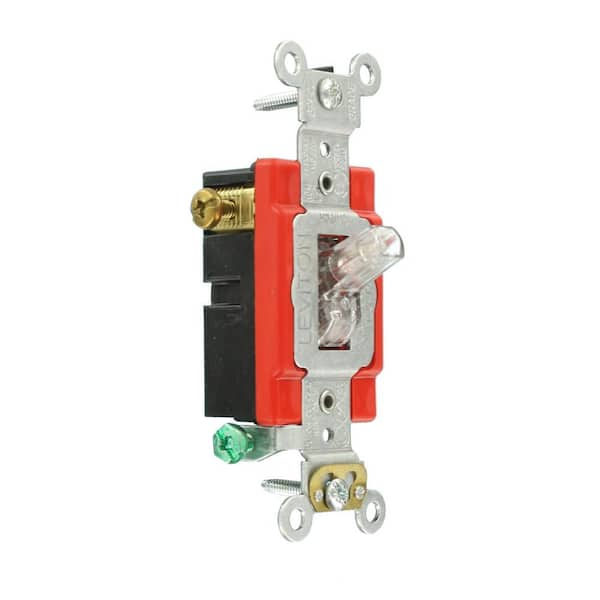 20 Amp Industrial Grade Heavy Duty 3-Way Lighted Handle Toggle Switch, Clear 1223-7LC