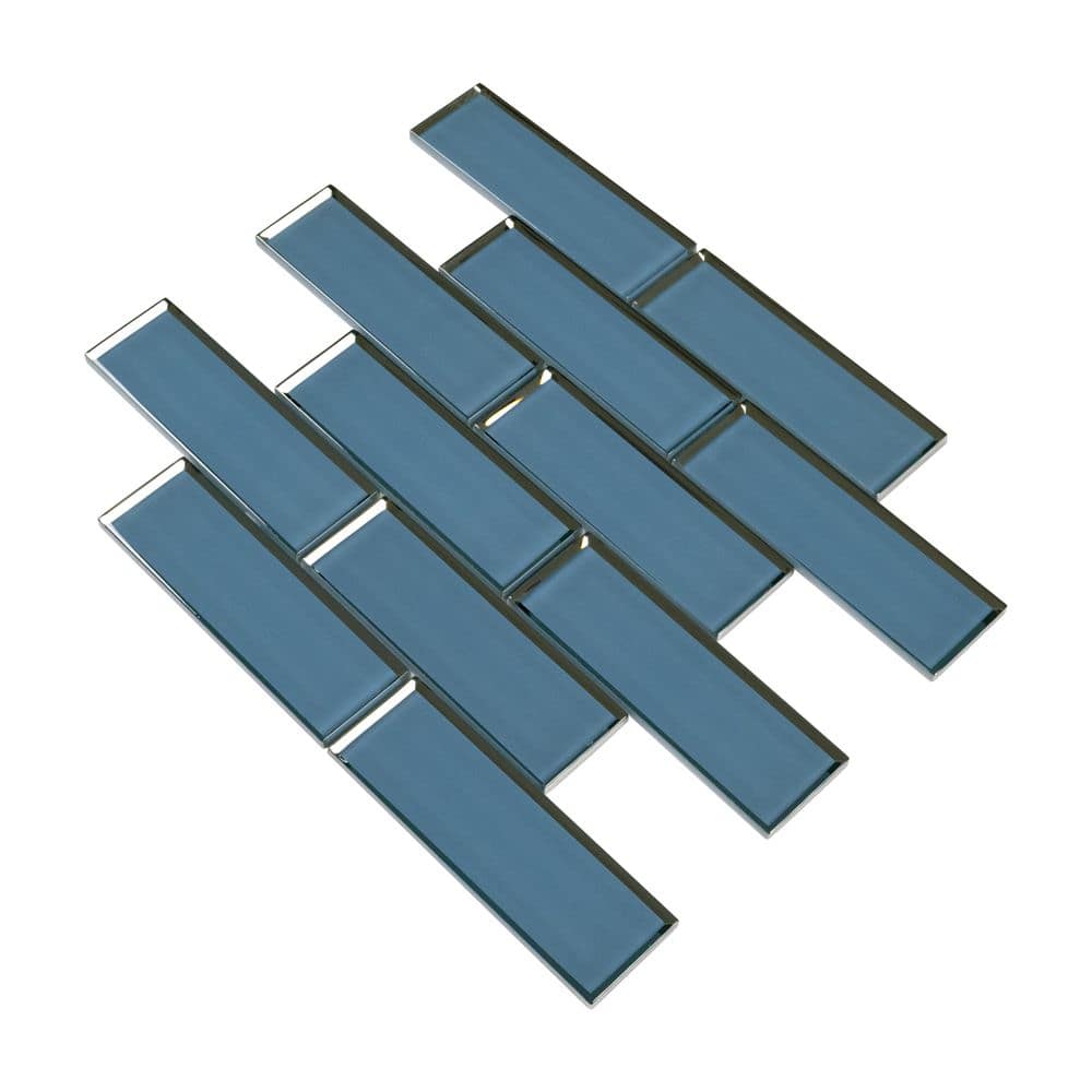 Haiku Sapphire 3x9 Beveled Glass Subway Tile Case