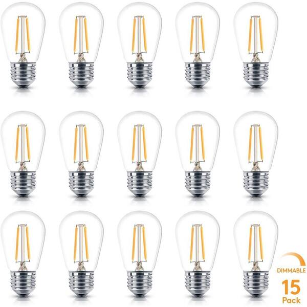 Monarch Rouwen Tandheelkundig Brightech 2-Watt S14 Dimmable LED Edison Light Bulbs Warm White 2500K  (15-Pack) U9-W9MY-ZGYS - The Home Depot