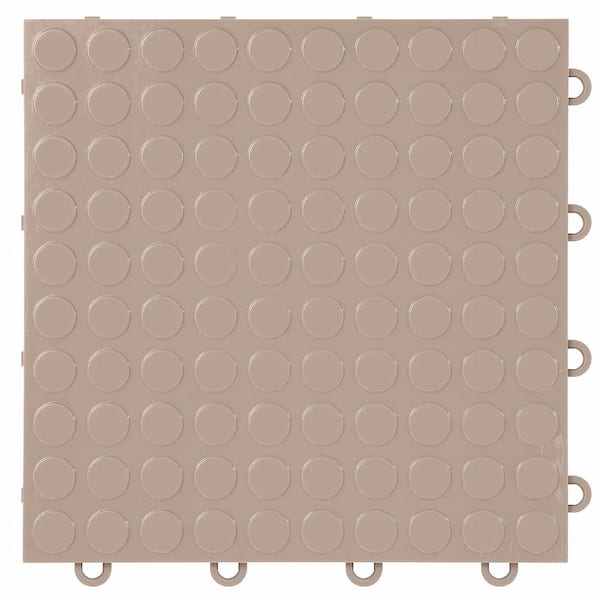 Nitro Coin 3/8 in. Garage Tiles, Sahara Sand, 12 in. x 12 in., 16-Pack, Covers 16 sq. ft., Interlocking Floor Tiles