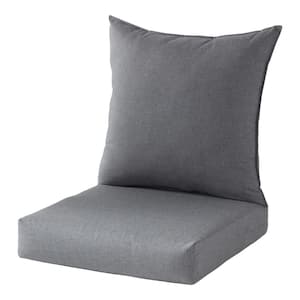 24 in. x 24 in. Sunbrella 2-Piece Outdoor Deep Seat Chair Cushion in Cast Slate