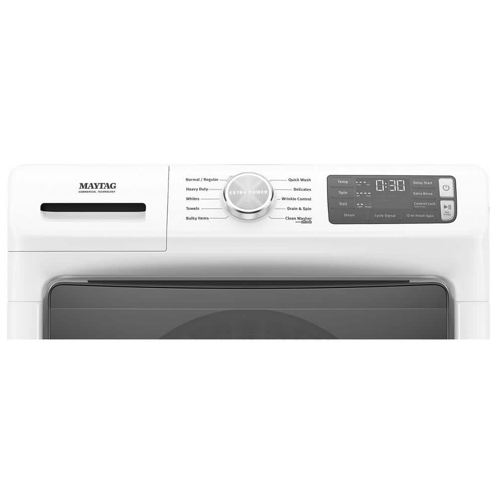 White High Efficiency Stackable Front Load Washer with Steam Setting