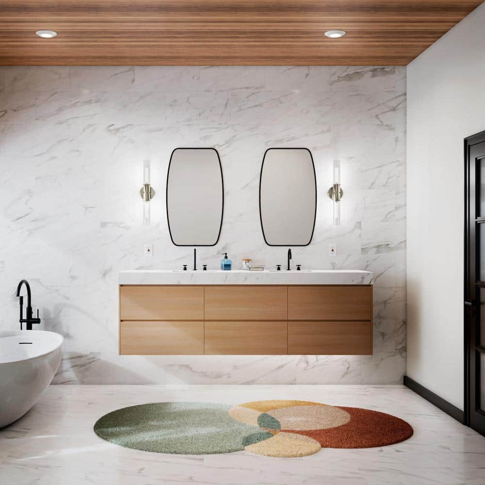 Aviv Polished Nickel 2-Light Wall Sconce with Clear Glass Shades
