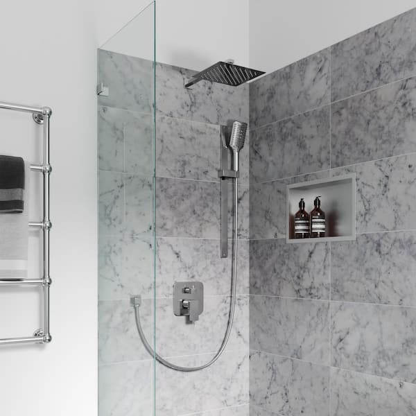 Piano 1-Pattern 1.75 GPM 9.84 in. Ceiling Mount Round Shower Head in Brushed Nickel