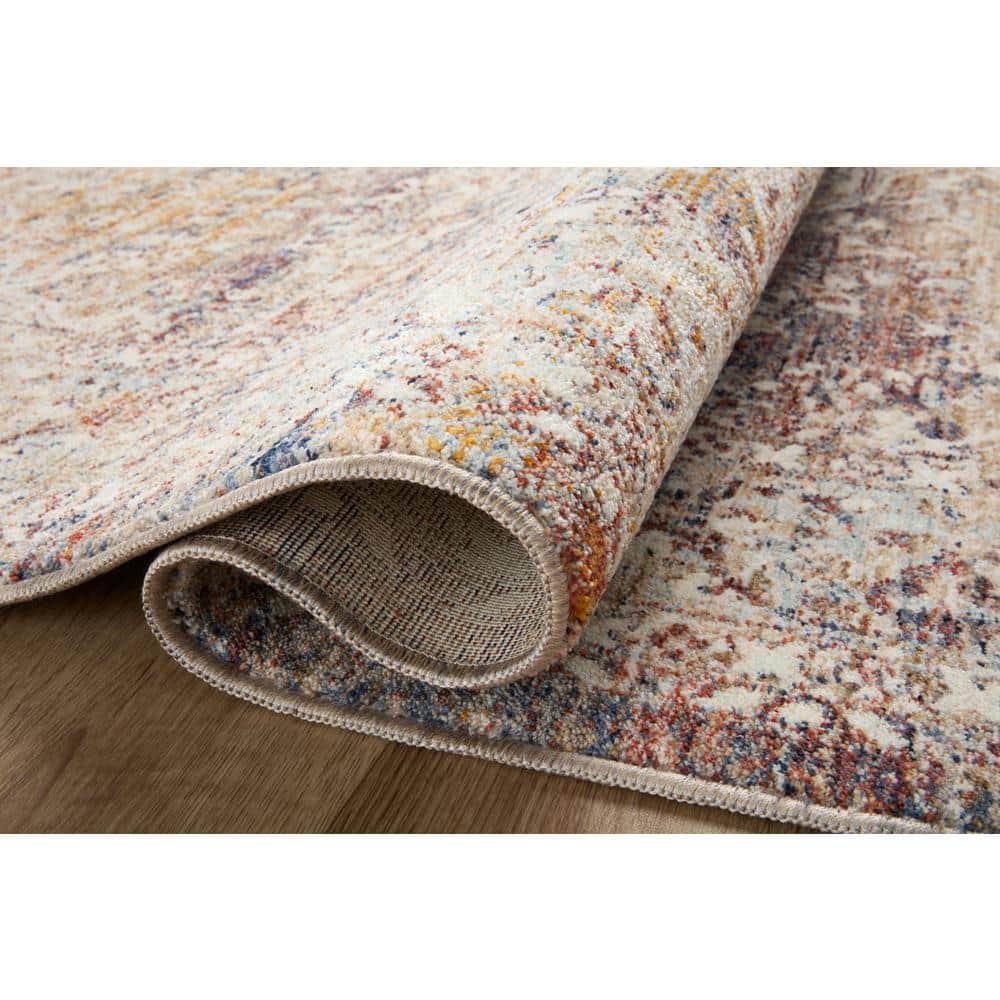 Sorrento Ivory Rectangular Synthetic Vintage Area Rug