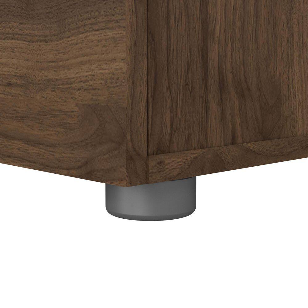 Loft-Style Chic 2-Drawer Nightstand in Walnut