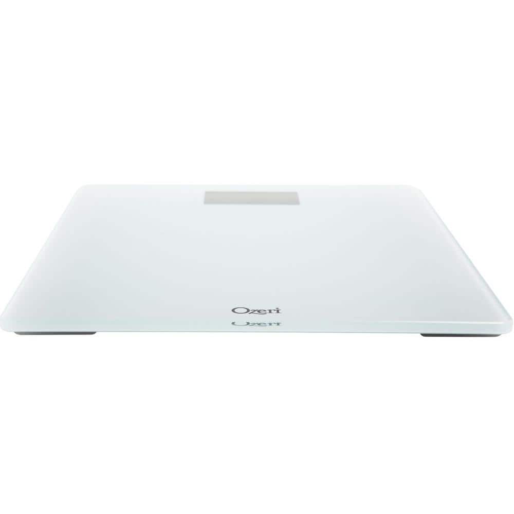 White Tempered Glass Digital Bathroom Scale with LCD Display