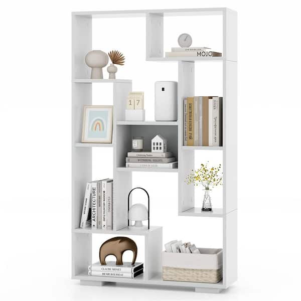 HONEY JOY 47 in. Tall White Engineered Wood Bookcase w/ Multiple Open Shelves Anti-Tipping Devices