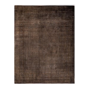 Fine Vibrance Brown 8 ft. x 10 ft. Solid Wool Indoor Area Rug