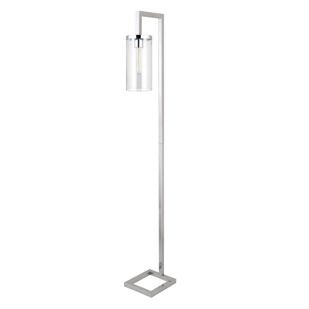 Arcadian Elegance 67" Silver Arc Floor Lamp with Clear Glass Shade