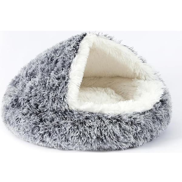 Unbranded Medium Dark Gray Polyester Faux Fur Dogs Bed