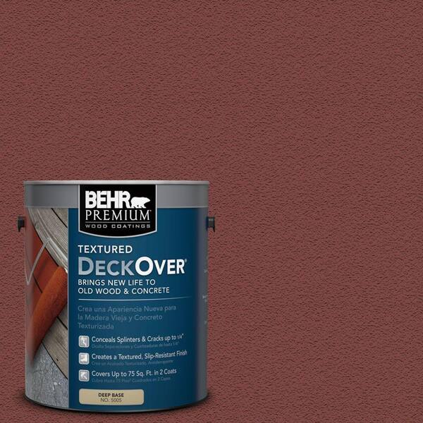BEHR Premium Textured DeckOver 1 gal. #SC-112 Barn Red Textured Solid Color Exterior Wood and Concrete Coating