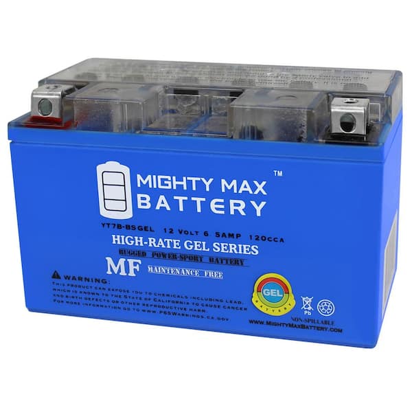 MIGHTY MAX BATTERY YT7B-BS GEL 12-Volt 6.5AH Replacement Battery Compatible with Suzuki 400 DR-Z400, E, S, SM 00-23