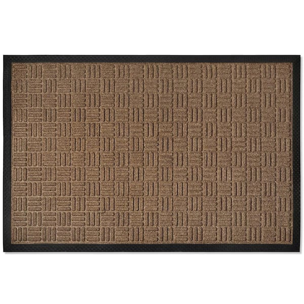 Envelor Indoor Outdoor Doormat Brown 48 in. x 72 in. Checker Floor Mat