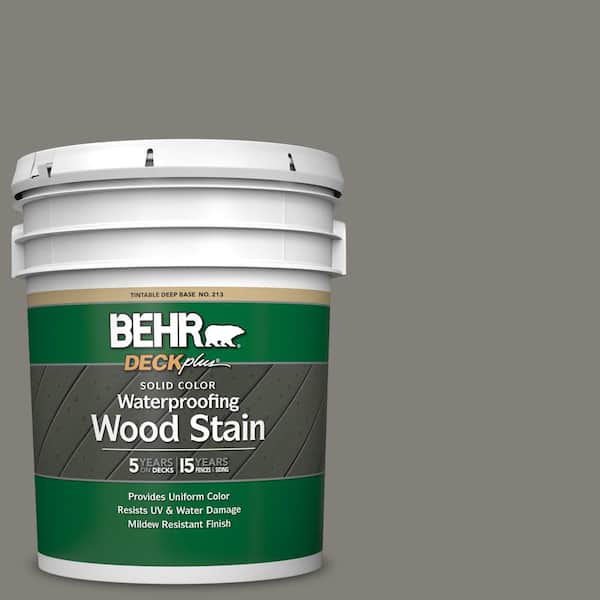 BEHR DECKplus 5 gal. #N360-5A Wood Ash Solid Color Waterproofing Exterior Wood Stain