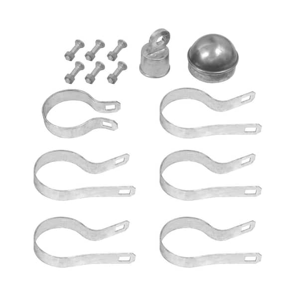 2-3/8 in. Galvanized Chain Link Fence Aluminum End/Gate Post Set for 5 ft. & 6 ft.