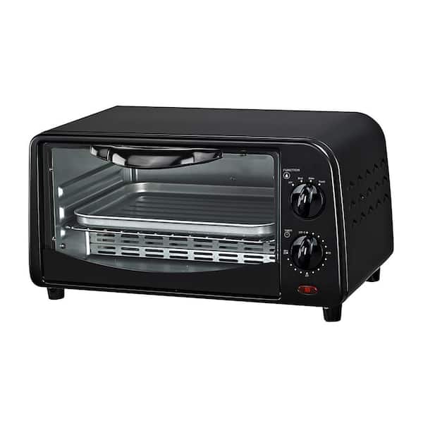 COMFEE' 4 Slice Small Toaster Oven Countertop, Retro Compact Design,  Multi-Function with 30-Minute Timer, Bake, Broil, Toast, 1000 Watts, 2-Rack