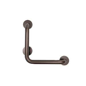 16 in./16 in. Right Hand Vertical Angle Grab Bar in Oil Rubbed Bronze