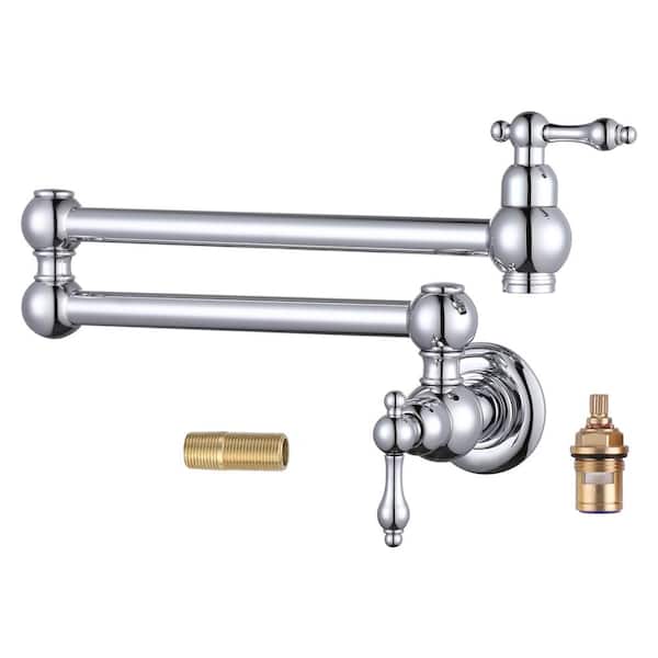 ALEASHA Wall Mounted Pot Filler Only For Cold in Chrome