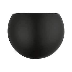 Branbury 9.75 in. 1-Light Black Half Moon ADA Wall Sconce with Steel Shade