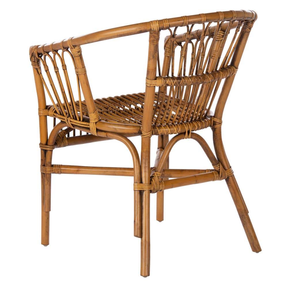 Honey Brown Wash Rattan Accent Chair Set, Sustainably Sourced