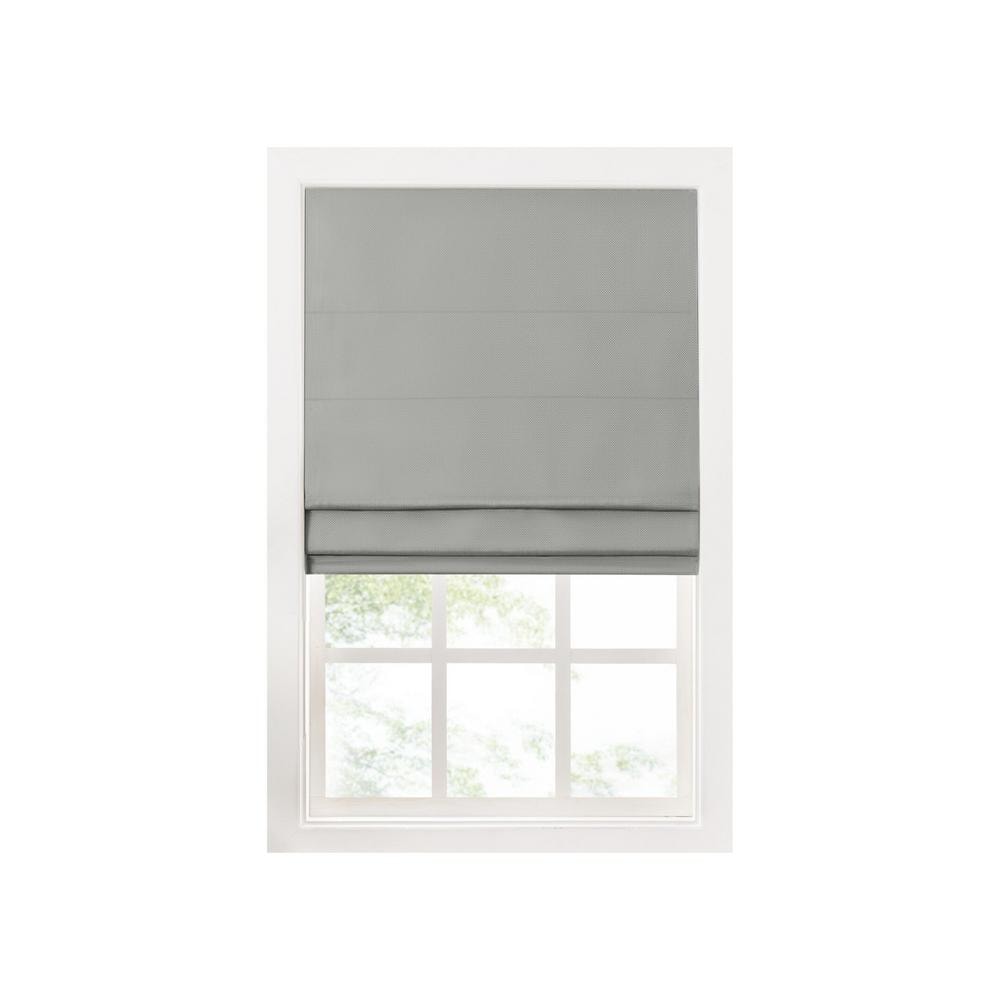 Gray Cordless Room Darkening Roman Shade 27" x 64"