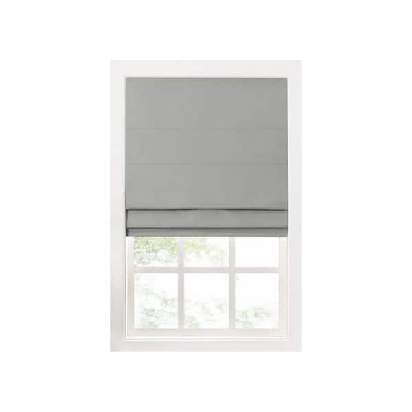 Eclipse Lane Grey Cordless Room Darkening Polyester Roman Shade - 27 in. W x 64 in. L