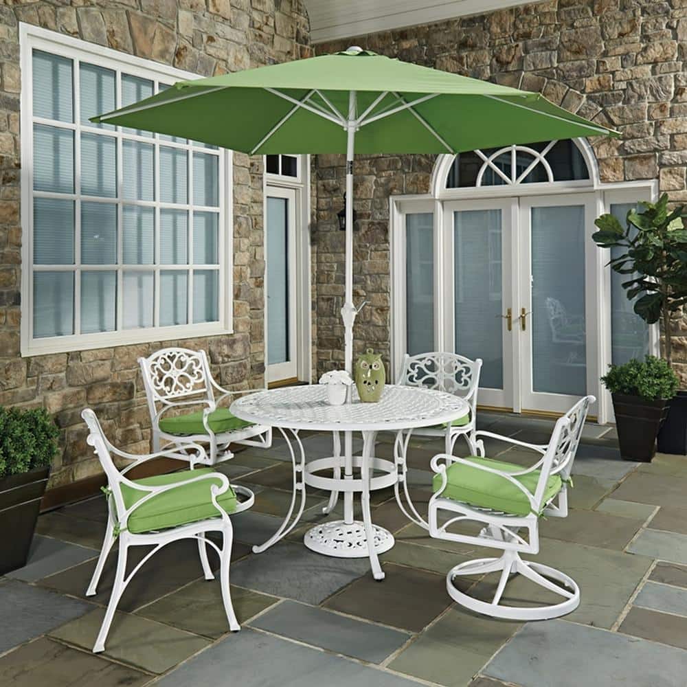 Sanibel 48" White Cast Aluminum Outdoor Dining Table