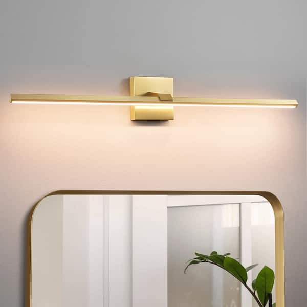 KAISITE 32 in. 1-Light Gold LED Vanity Light Bar Wall Sconce Modern Bathroom Light Fixture Over Mirror with 3500K Warm Light