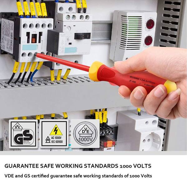 Lukyamzn Insulated Screwdriver Set 4.7 in. Shank 7 Bit Red